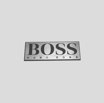 HUGO BOSS naklejka emblemat 60 x 22 mm*SREBRNA