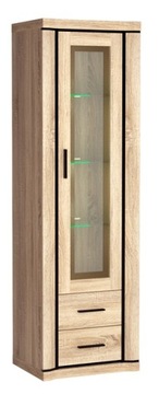 Kredens do salonu wąska witryna DALLAS D16 z LED