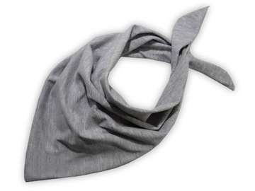 Szara Trójkątna Apaszka bawełniana Chusta Chustka Szalik Bandanka 70 cm