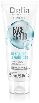 DELIA Nowość! Normalizująco-nawilżający peeling do twarzy Clean Skin, 250ml