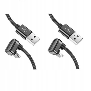 2x kabel USB C w kałcie litery U, kąt 180 stopni