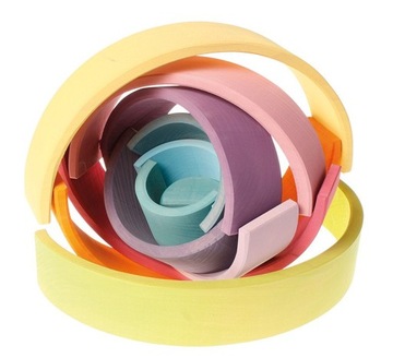 Деревянная Радуга ГРИММ 12 шт. Деревянные кубики ДЛЯ ДЕТЕЙ Пастель 3+