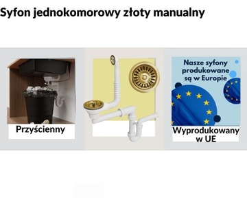 Ручной золотой сифон для одночашной мойки.