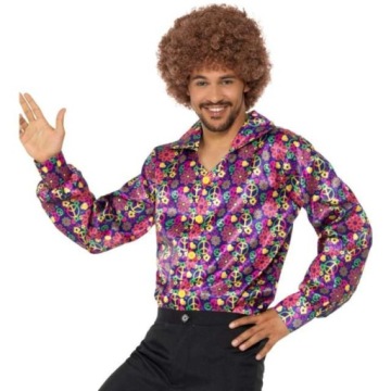 KOSZULA hippis KOLOROWE wzory DISCO pacyfki MIX L