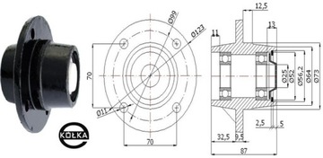 Piasta koła 400x10 kompletna P400x10