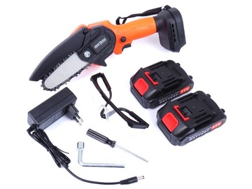 Аккумуляторная цепная пила 4 дюйма для деревянных ветвей, мощная пила с 2 аккумуляторами