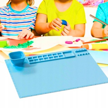 SILIKONOWA MATA PODKŁADKA DO MALOWANIA FARBAMI DLA DZIECI ZESTAW