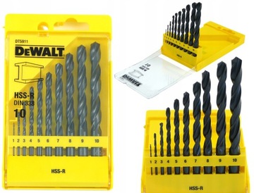 DT5911 DEWALT Komplet wierteł do metalu HSS 10szt