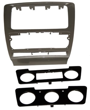 Ramka maskująca do radia Skoda Octavia 2010 - 2 panele - imitacja drewna