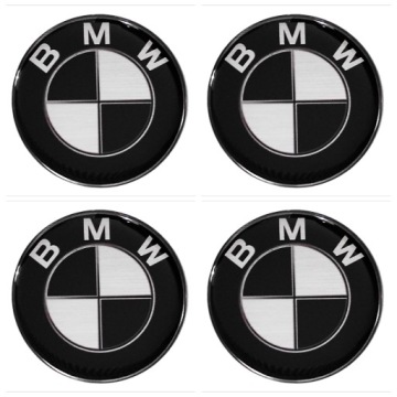 ЭМБЛЕМА ЛОГОТИП СЕРЕБРЯНО-ХРОМ 3D BMW 60 мм