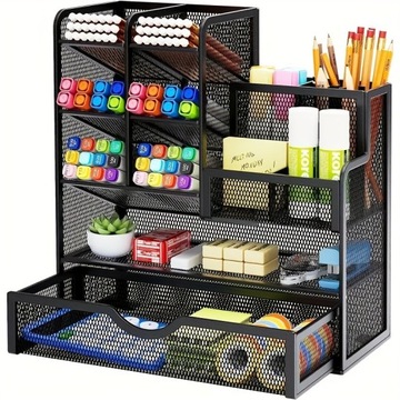 Desk Organizer With Drawer, Multi-Functional Pencil Organizer