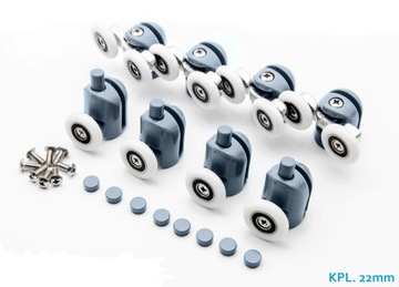 КОМПЛЕКТ Ролики, колеса, тележки для душевых кабин, 22мм