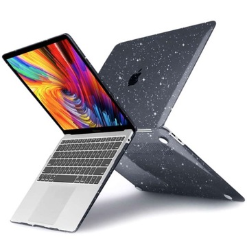 Жесткий чехол Alogy для Apple MacBook Air 13 M1 2020, черный с блестками