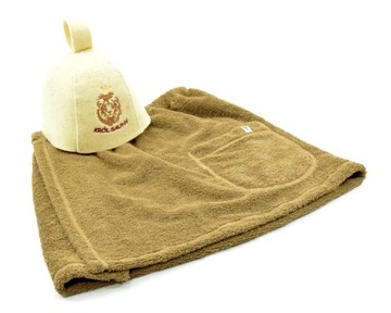 Zestaw do sauny męski bawełna / wełna 4 częściowy XL