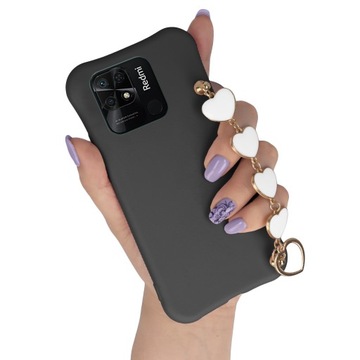 Etui Matowe do XIAOMI REDMI 10C 4G Biały Łańcuszek