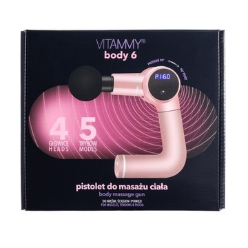 VITAMMY body 6 розовый Массажный пистолет для тела, легкий и безопасный