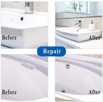 Zestaw naprawczy do wanny umywalki ceramiki porcelany płytek 25ml biały