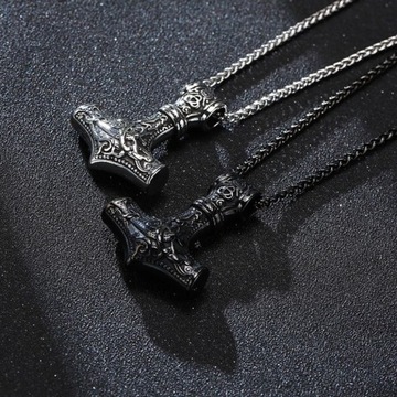БОЛЬШОЙ ЧЕРНЫЙ КУЛОН «МОЛОТ ТОРА» ПОДАРОК ​​ВИКИНГОВ