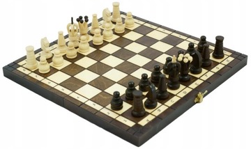 Zestaw Szachy + warcaby szachowarcaby drewniane 2w1 tradycyjne gra towarzys