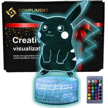 Lampka 3D nocna led usb Pokemon Pikachu