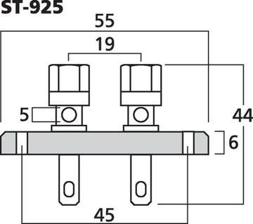 Monacor ST-925 Terminal głośnikowy gniazdo skręcan