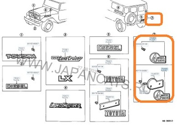 NOVÝ ZNAK LOGO 7545360012 LAND CRUISER 70