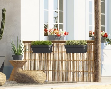 круглые цветочные горшки с крючками для балконных перил, антрацит CAPRI B. 20