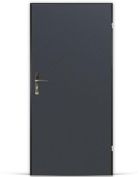 DRZWI WEJŚCIOWE TECHNICZNE METALOWE OCIEPLANE URAN+ OŚCI, ANTRACYT 90 PRAWE