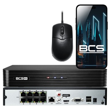 Rejestrator BCS BCS-B-NVR0801-8P(2.0) 8 Kanałów IP 4K Aplikacja Detekcja