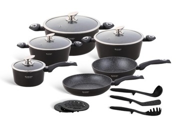 ZESTAW GARNKÓW Z POKRYWAMI 4 GARNKI PATELNIA 24/28cm INDUKCJA GAZ NON-STICK