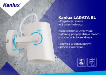 Kanlux LARATA E27 настольная лампа, белый