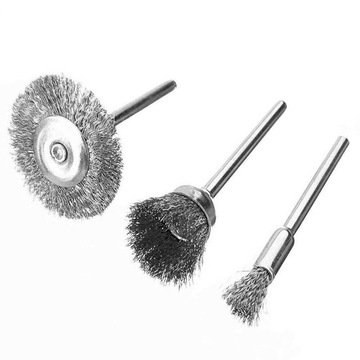 ZESTAW SZCZOTEK DRUCIANYCH INOX DO USUWANIA BURRS RUST 45 EL.
