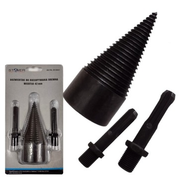 ROZWIERTAK ŚWIDER DO ŁUPANIA DREWNA WIERTŁO STOŻEK 42 mm ROZŁUPANIA