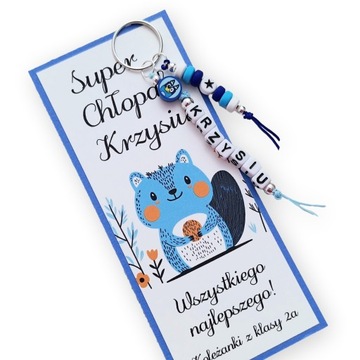 dzień chłopaka | UPOMINEK PREZENT BRELOK IMIENNY IMIĘ OD KOLEŻANEK bluey