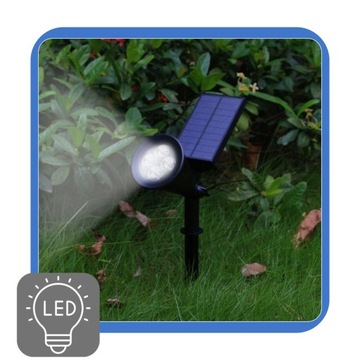 Светодиодная солнечная садовая лампа, вбитая в землю, отражатель, датчик сумерек