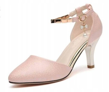 CZÓŁENKA BUTY NA OBCASIE SŁUPKU Damskie Eleganck