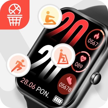 ЧАСЫ SMARTWATCH МУЖСКИЕ ЖЕНСКИЕ, ЧЕРНЫЕ ЗВОНКИ УВЕДОМЛЕНИЯ СПОРТИВНОЕ МЕНЮ PL