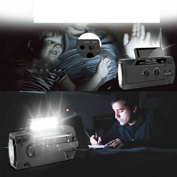 СОЛНЕЧНОЕ РАДИО, ПОРТАТИВНОЕ РАДИО, AM/FM ДИНАМО, СВЕТОДИОДНЫЙ ФОНАРЬ