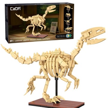 KLOCKI CADA ZESTAW VELOCIRAPTOR SZKIELET MODEL DINO DINOSAUR FOSSILS 256 EL