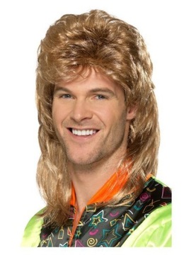 PERUKA BRĄZOWA LATA 80 90 DISCO KAZIK MULLET