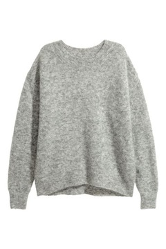 H&M Sweter z domieszką moheru damski modny luźny oversize obszerny 34 XS