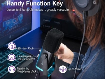 FIFINE AM8 XLR МИКРОФОН С RGB-СВЕТОДИОДОМ USB-ПОТОКОВАЯ ТРАНСЛЯЦИЯ PS5/4 РЕГУЛИРОВКА ГРОМКОСТИ