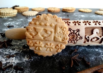 Декоративная скалка для теста РОЖДЕСТВЕНСКИЕ ПОДАРКИ