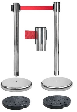 СТОЛБ БАРЬЕРНЫЙ С РУКАННОЙ ЛЕНТОЙ, ОТЕЛЬ ХРОМ, 2 шт.