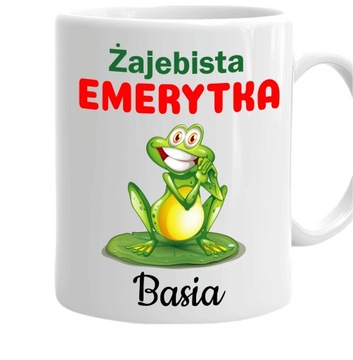 KUBEK na prezent dla EMERYTKI EMERYTA + IMIĘ