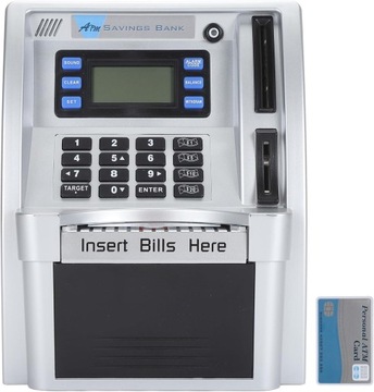 BANKOMAT WPŁATOMAT ZABAWKOWY ELEKTRONICZNY SKARBONKA MUMUSUKI EDUKACYJNA