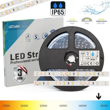 WODOODPORNA TAŚMA PRO LED IP65 6W/m ZIMNA 6500K