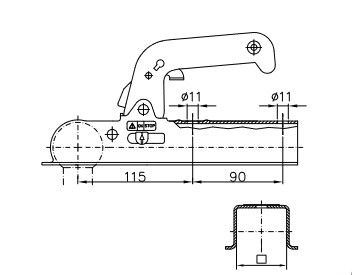 ZACZEP KULOWY WINTERHOFF KWADRAT PROFIL 50mm 800KG