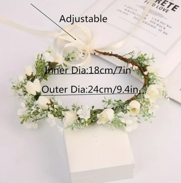 Повязка на голову с венком для причастия, венки для причастия, похожие на живые цветы, для головы в стиле бохо.