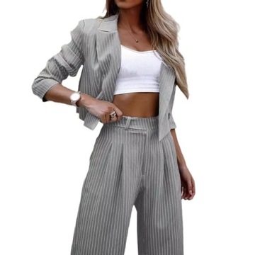 Nowe Zalecenia Produktu!Elegancki Komplet W Paski Z Marynarką I Spodniami